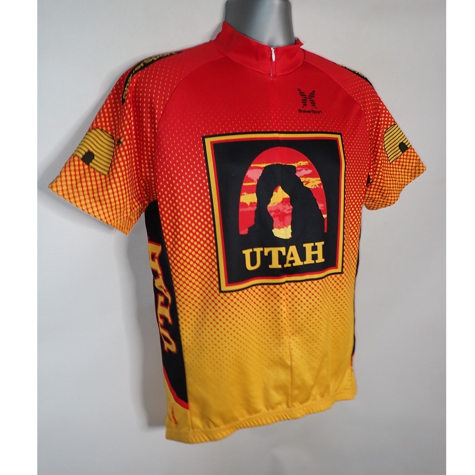 ShaverSport Men’s Utah Arches National Park Cycling Jersey Large half zip