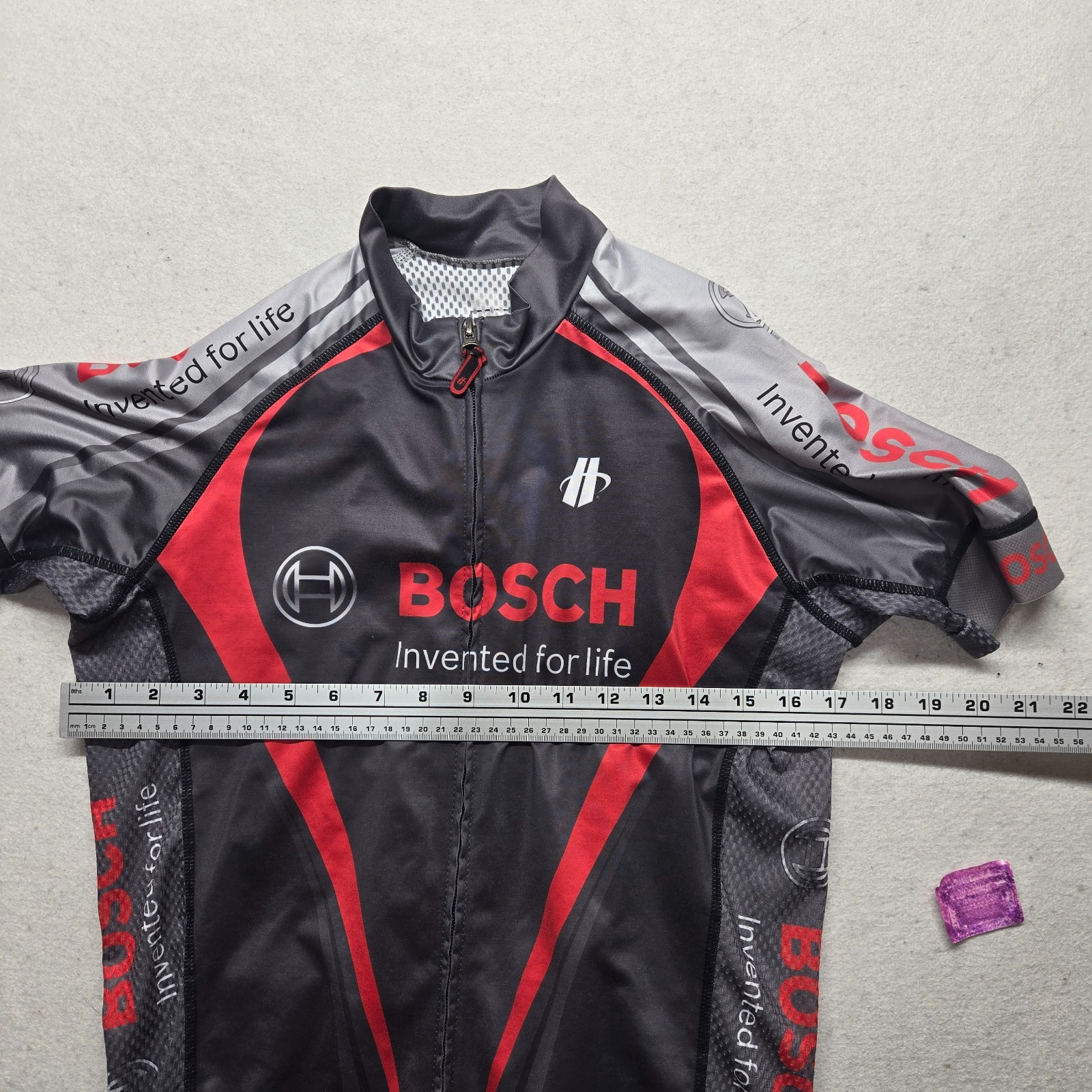 Bosch Cycling Jersey Stretch Shirt Full Zip Short Sleeve Adult Men’s S Small