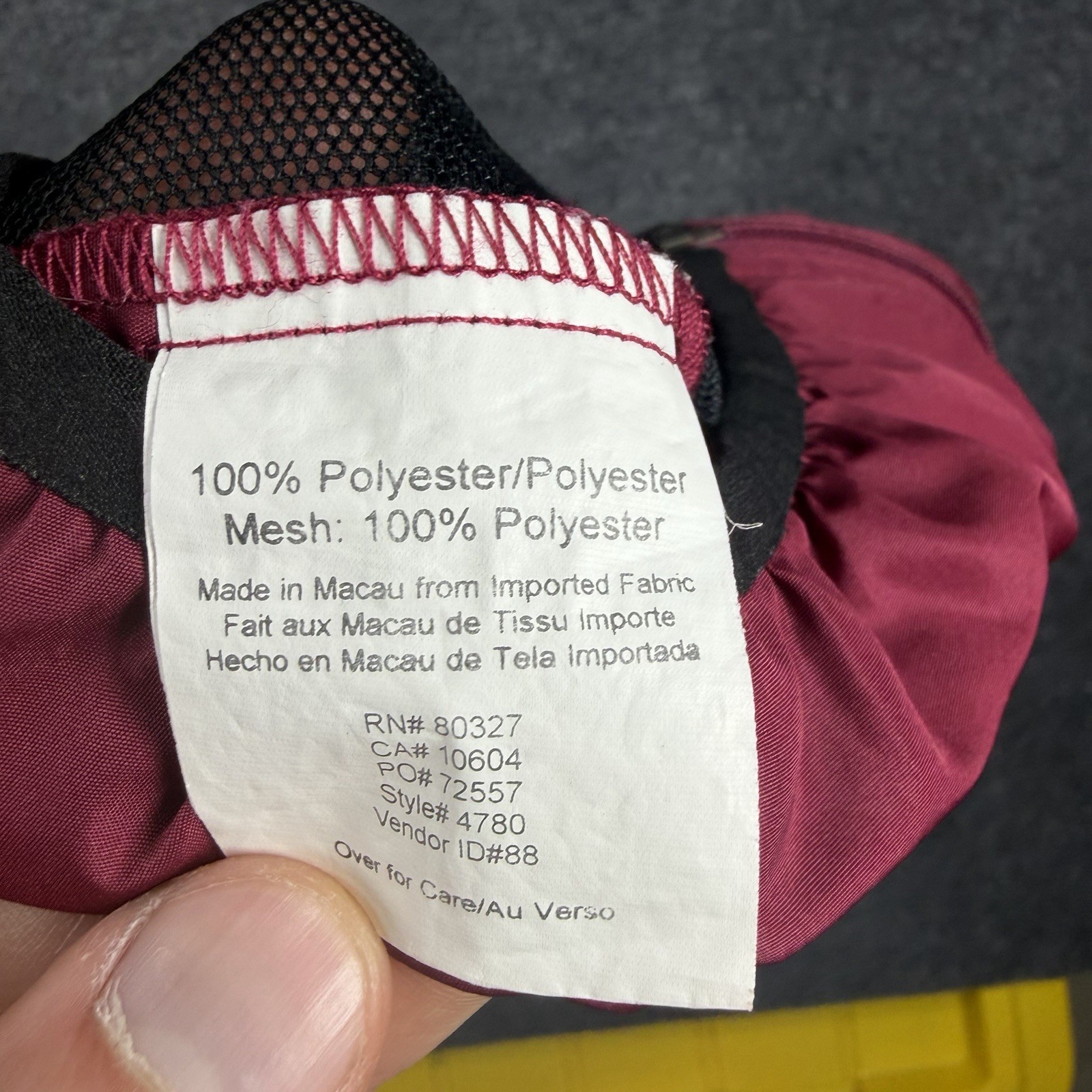 Pearl Izumi Men Large Cycling Wind Vest Burgundy Full Zip Mesh Back Bike Jersey