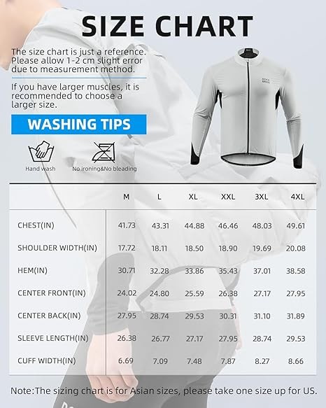 ROCKBROS Windbreaker for Adult Lightweight Reflective Running & Cycling Jacket