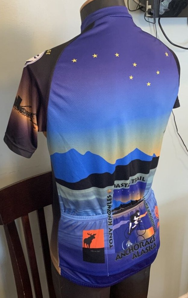 Cycling Jersey Mens Large Full Zip Nimblewear Race Cut Alaska Eagle Beautiful