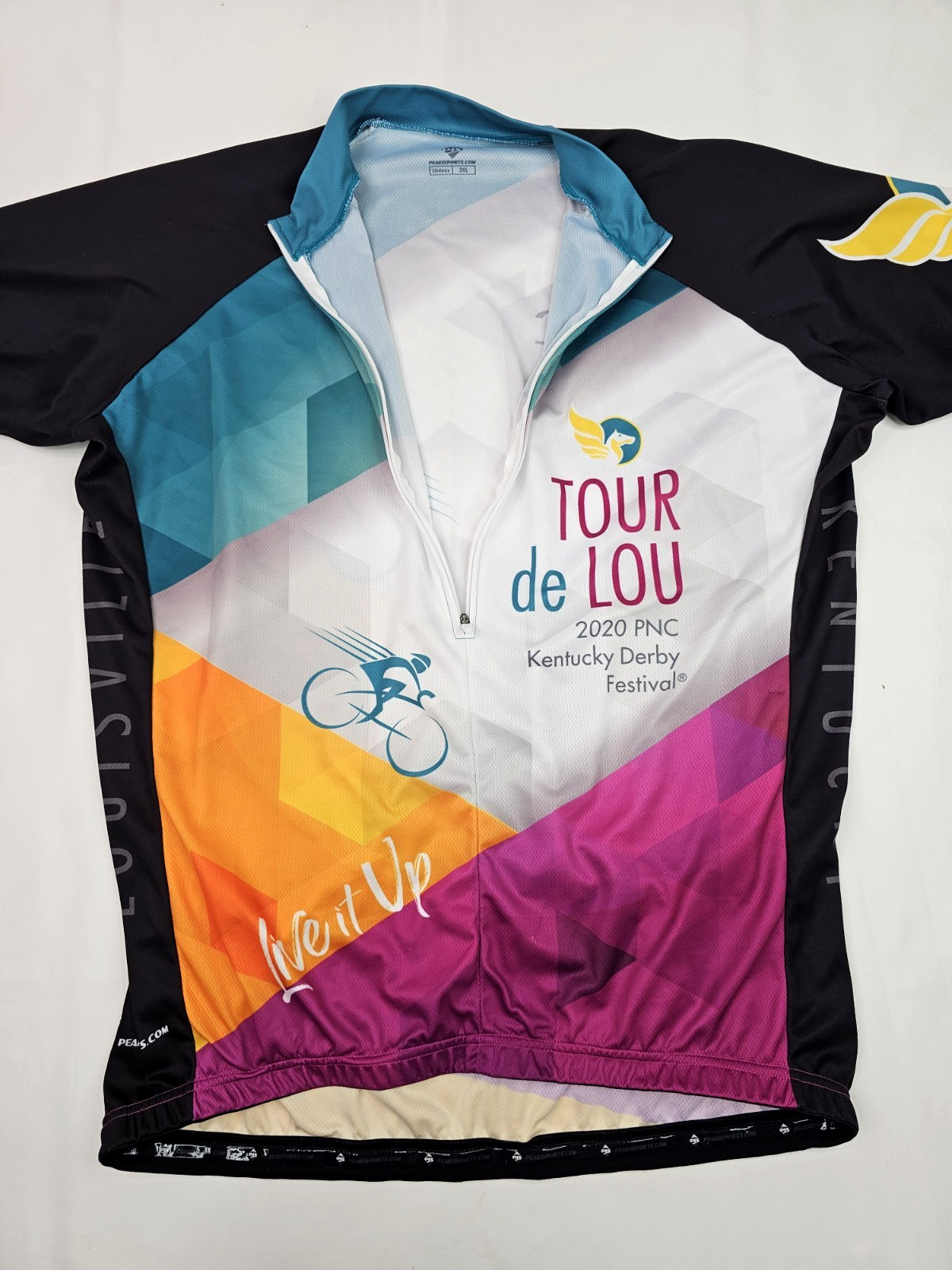 Peak 1 Sports Cycling Jersey Unisex 2XL (48″ Chest) Tour de Lou Kentucky Derby