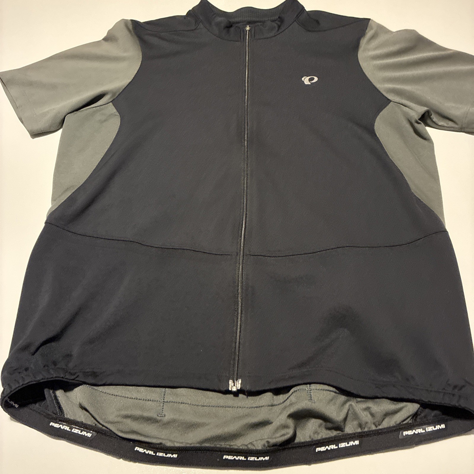 Pearl Izumi SELECT Mens Cycling Jersey Large Black Gray Full Zip Bike Shirt