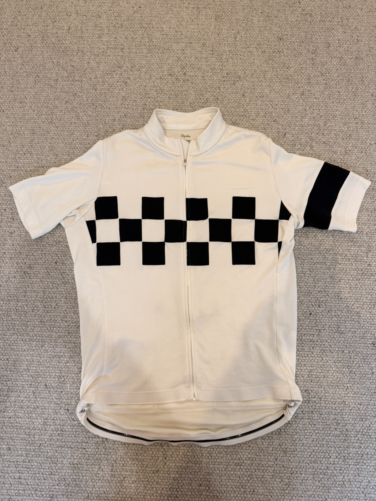 Rapha SS Mens Check Jersey Wool polyester blend Cycling Top Mens size Medium