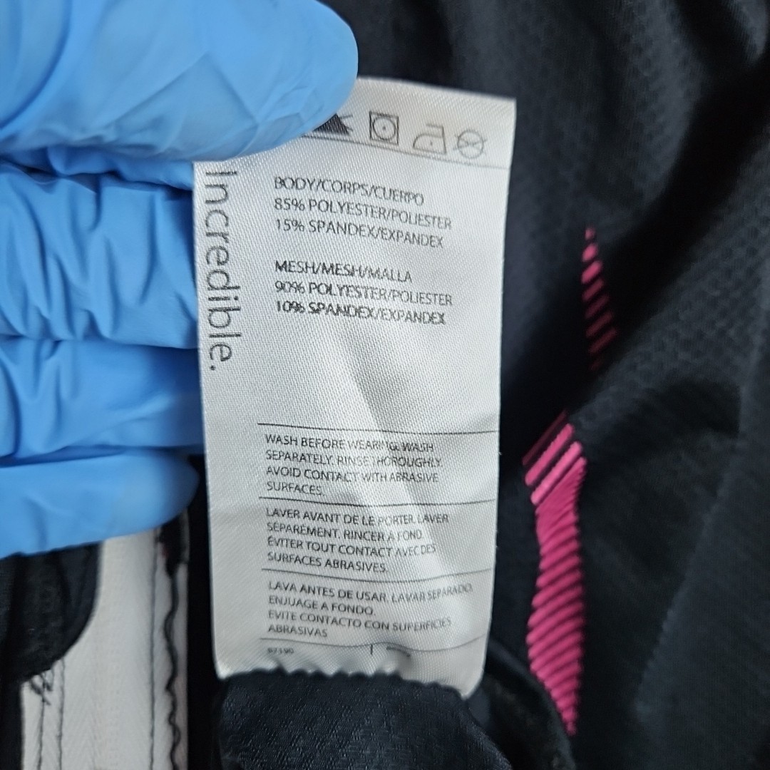 Sugoi RS Cycling Jersey Womens Large Black White Pink Full Zip 57307F Bike Shirt