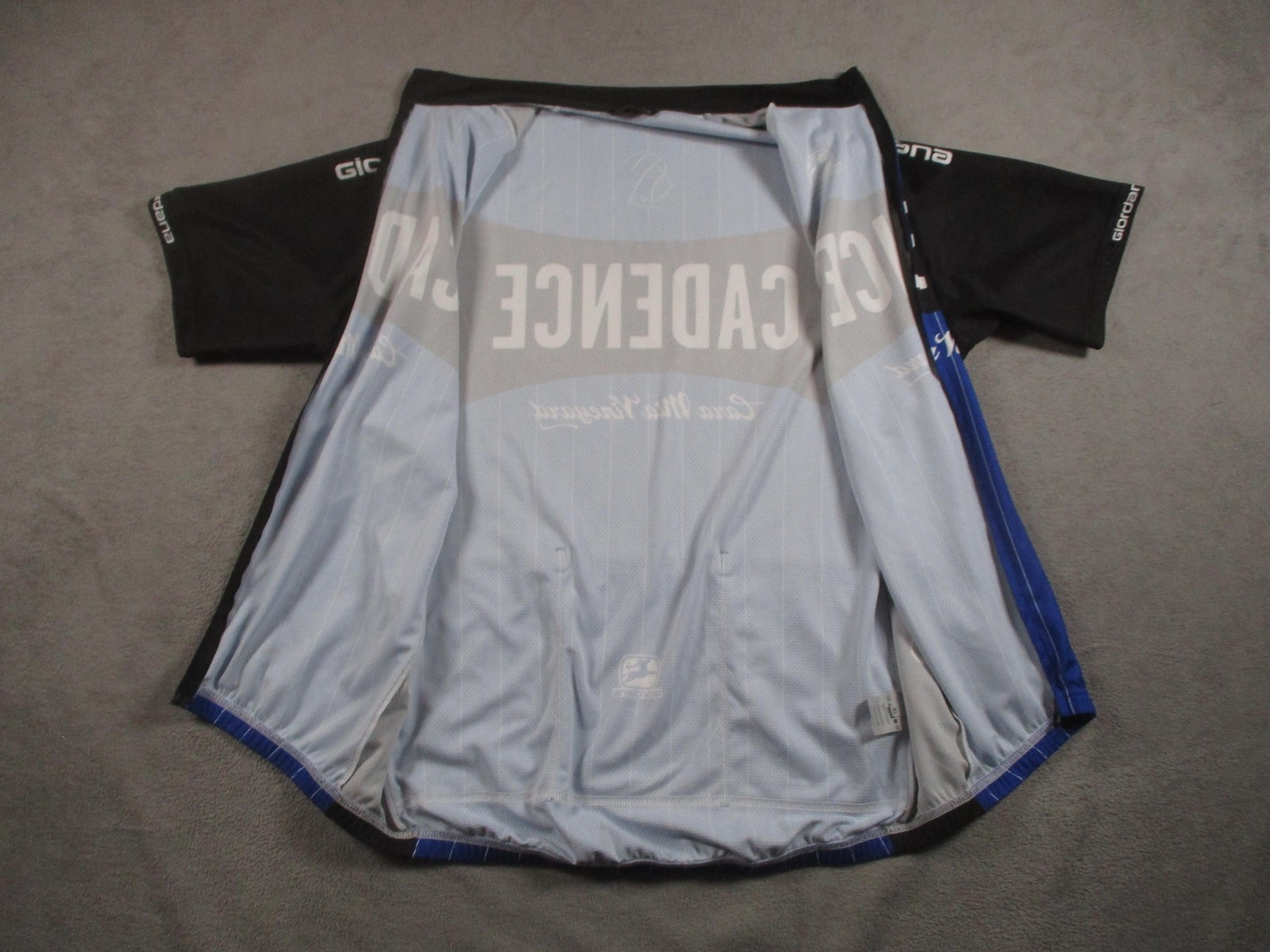 Giordana Cadence Cara Mia Vineyard Cycling Jersey Mens XL Black Blue Made Italy