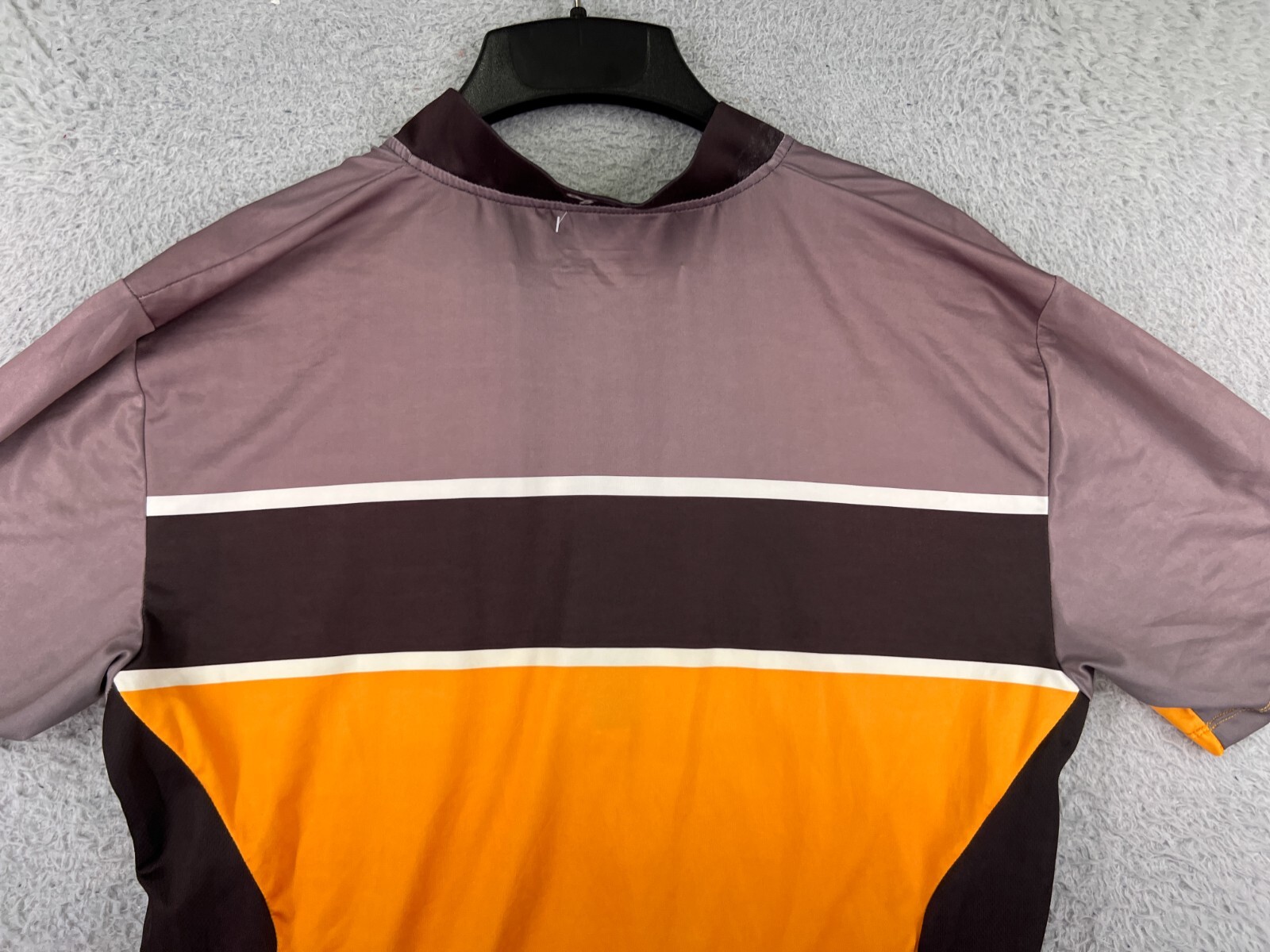 Trayl Cycling Jersey Mens Large Orange Gray 1/2 Zip 100% Polyester Pockets