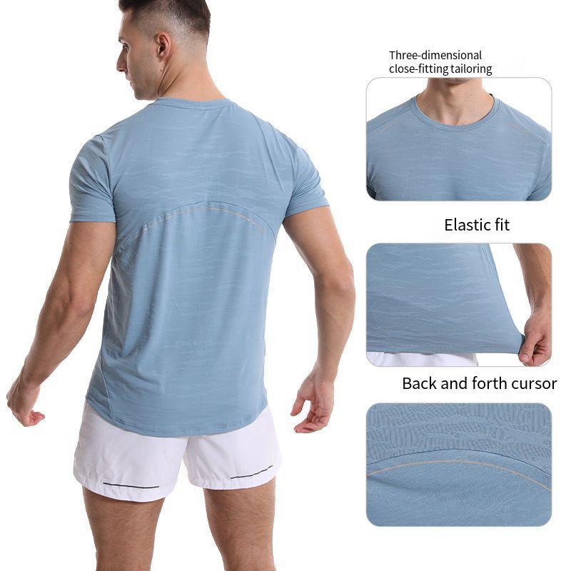 Men’s Casual Slim Fit Training Sweatshirt Quick Drying Short Sleeve T-shirt