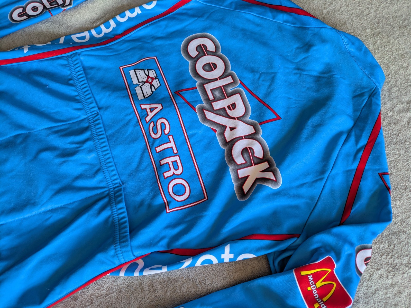 SANTINI SMS Long Sleeved Fleece Lined Cycling Jersey Mens M Jacket Blue