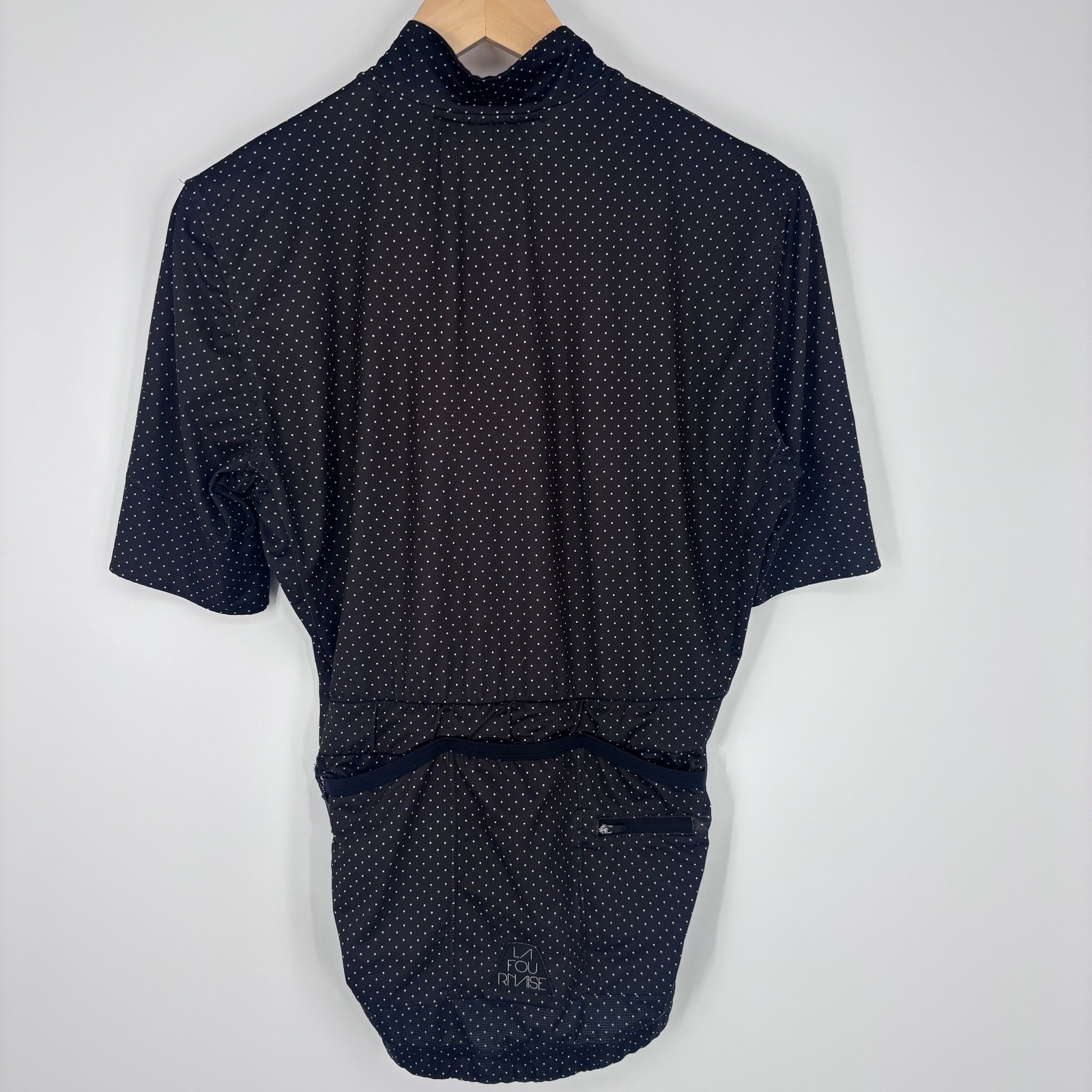 Cafe Du Cycliste Fleurette Cycling Jersey Men M Black Polka Dot Zip La Fournaise
