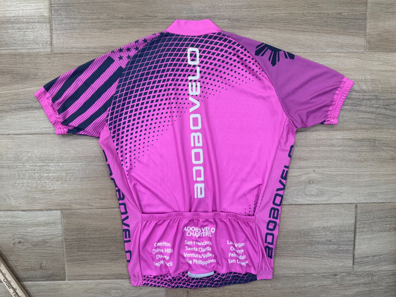 Filipino American Cycling Club Jersey XL Adult Pink Adobo Velo Zip Short Sleeve