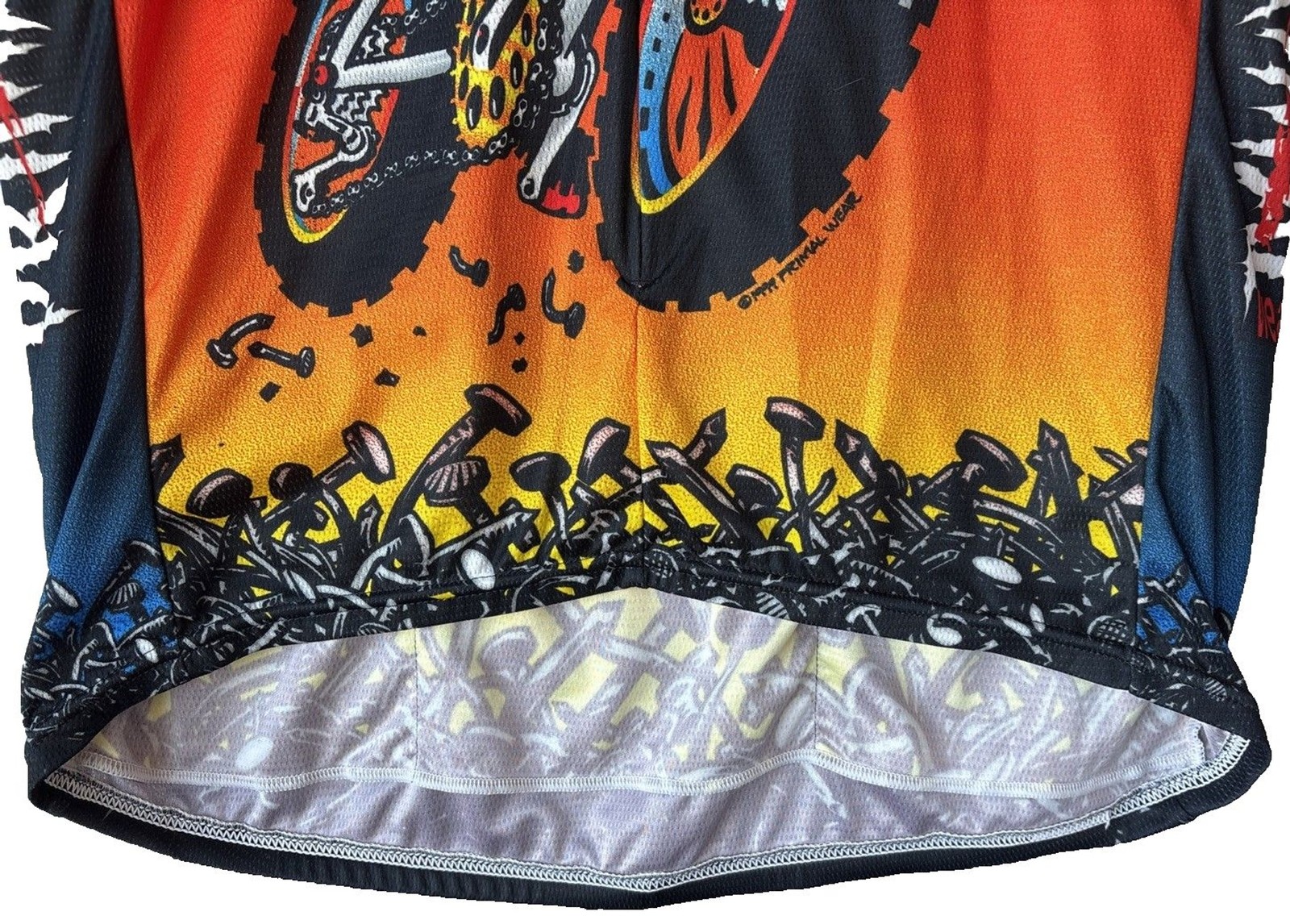 PRIMAL Wear Vintage 90’s HAMMER HEAD GRAPHIC Cycling Jersey 2XL Coolmax Poly
