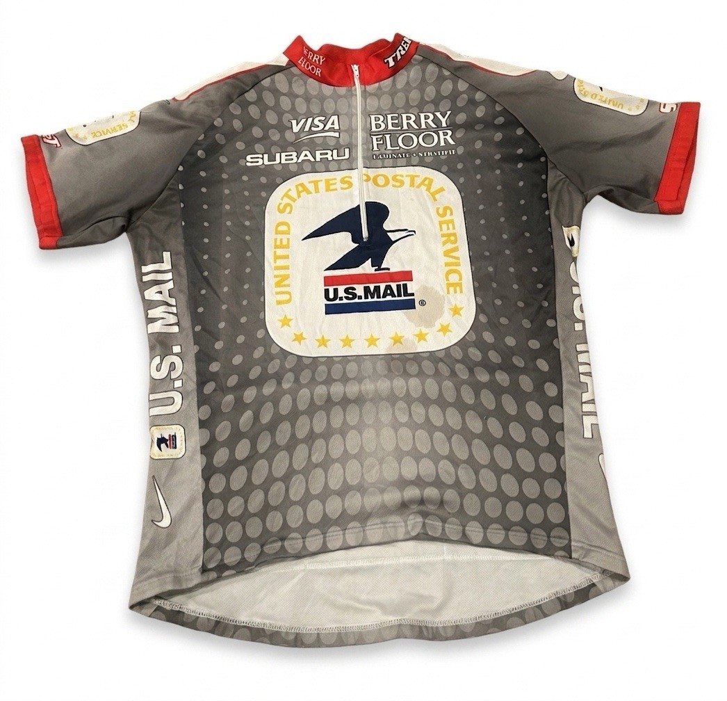Nike US Postal Service Cycling Jersey Mens L Vintage USPS Trek Berry Floor