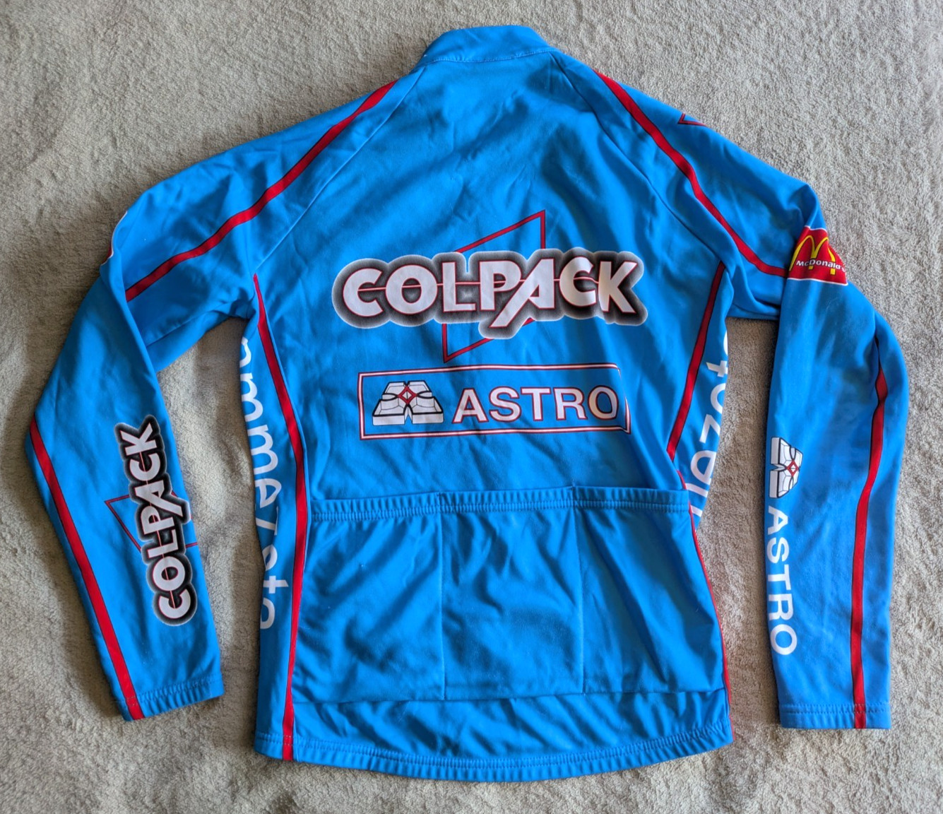SANTINI SMS Long Sleeved Fleece Lined Cycling Jersey Mens M Jacket Blue