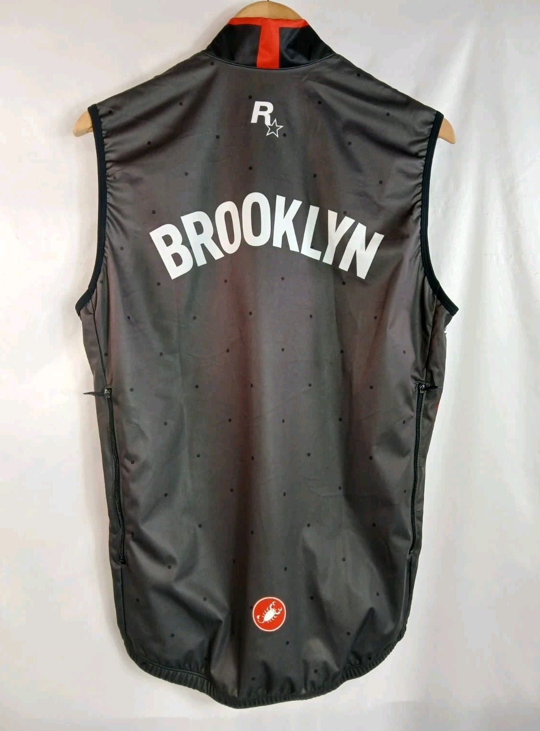 Brooklyn No.10 Castelli Rockstar Wind Vest Cycling Full Zipper Men’s Large Black