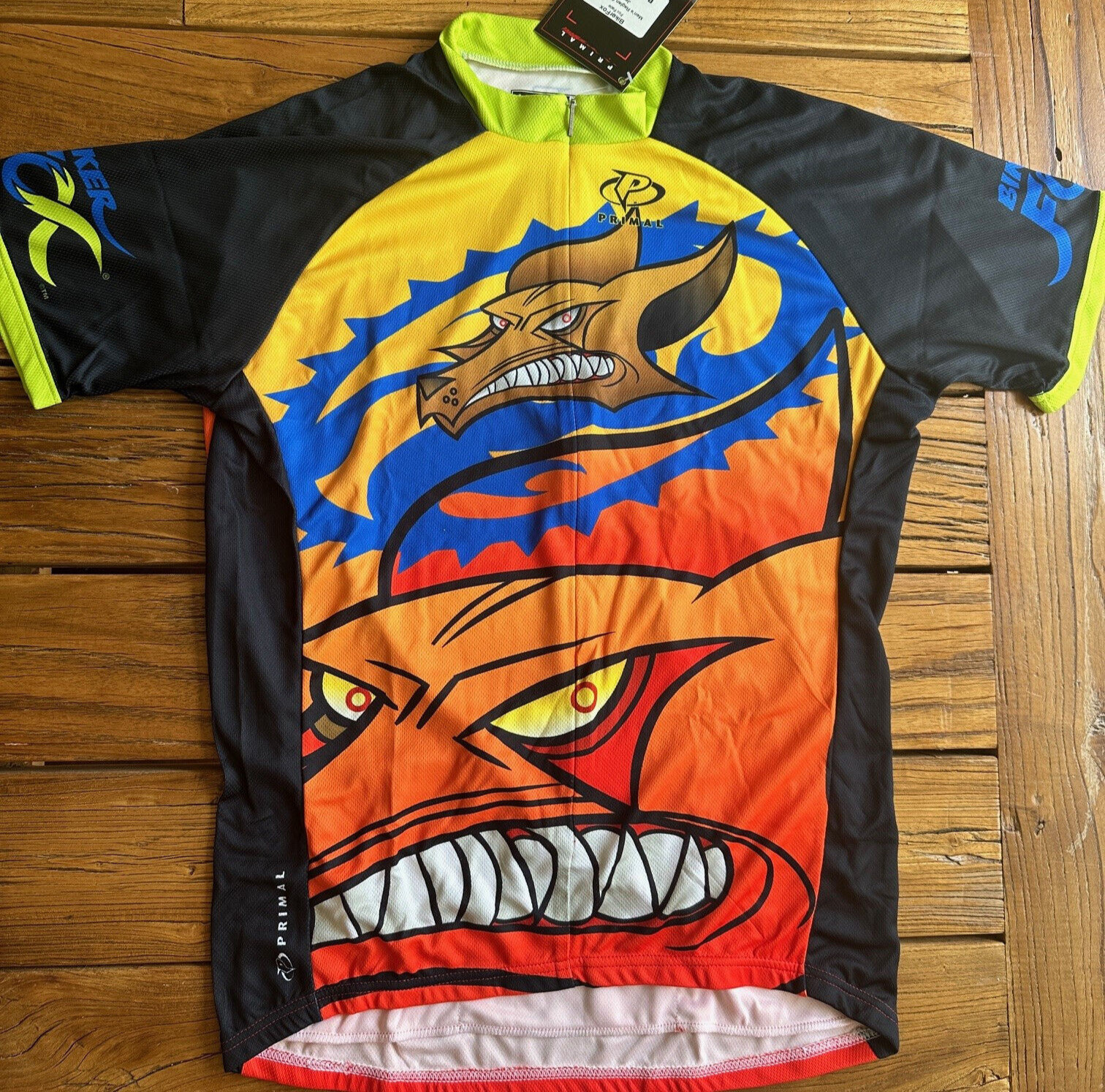 PRIMAL WEAR BikerFox Fox Face Cycling Jersey MEDIUM 38 NEW w/tags FREE SHIPPING!
