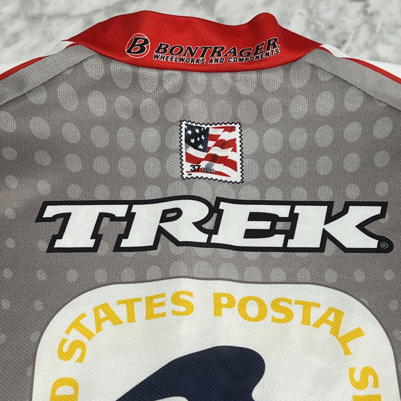 Nike US Postal Service Cycling Jersey Men Large Gray Lance Trek Visa Bontrager