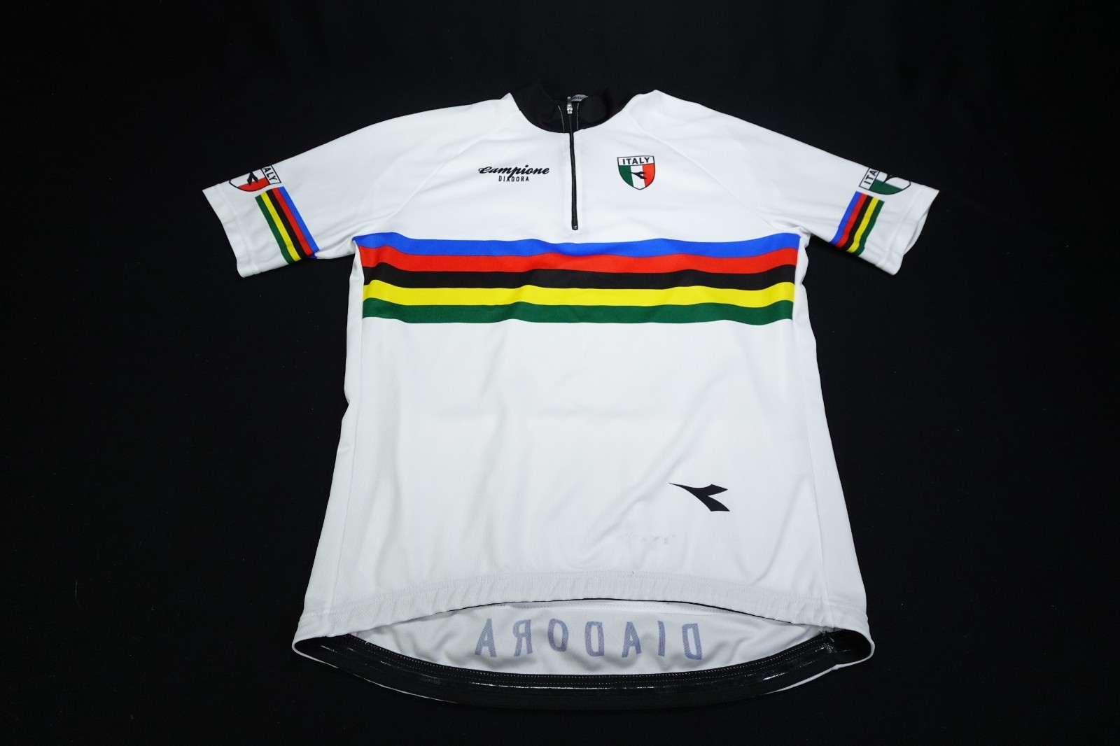 Diadora Campione Italy Half Zip Crew Neck Cycline Shirt Italy Men’s XXL Stripes