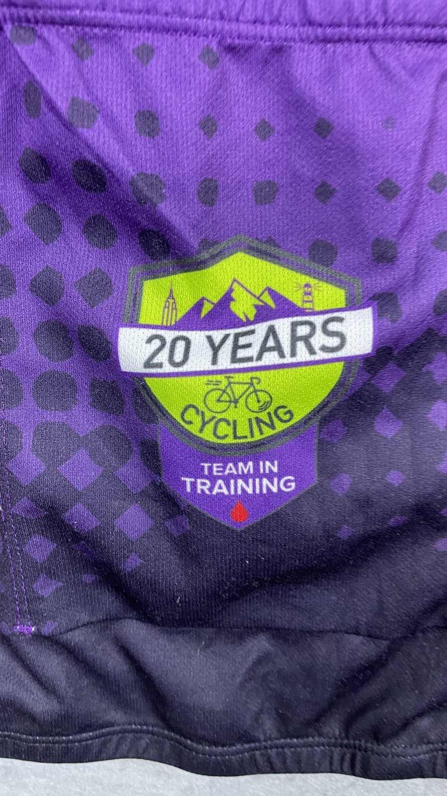 Sugoi Leukemia Lymphoma Team Cycling Jersey Mens M Purple Full Zip Shirt
