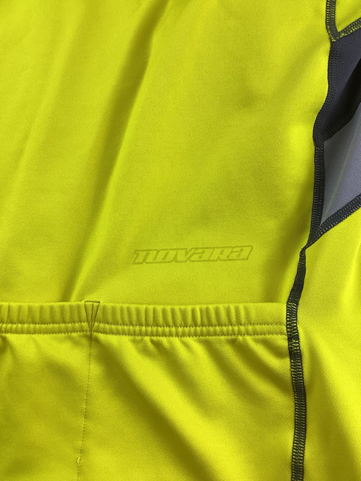 Novara Cycling Rider LS Full Zip Sz M Yellow Black Colorblock Waist Pockets