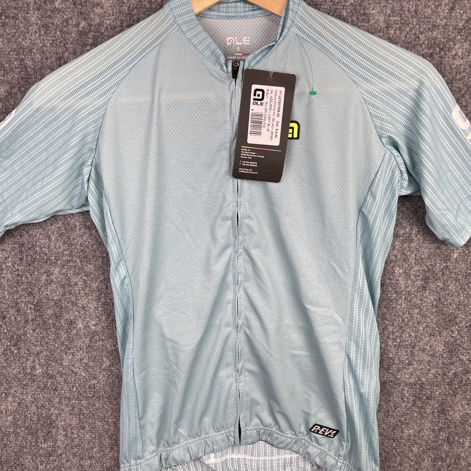 Ale Cycling Shirt Womens Small Blue Short Sleeve R-EV1 Silver Cooling Jersey