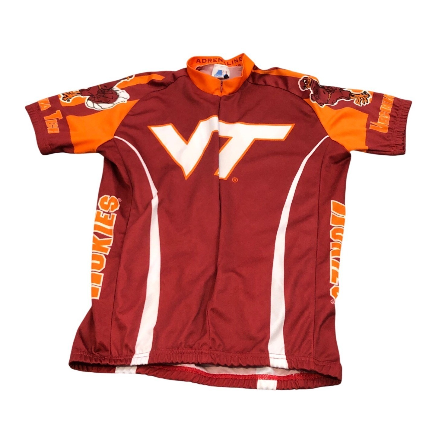 Adrenaline Promotions Cycling Jersey Mens M Maroon Virginia Tech Hokies VT Short