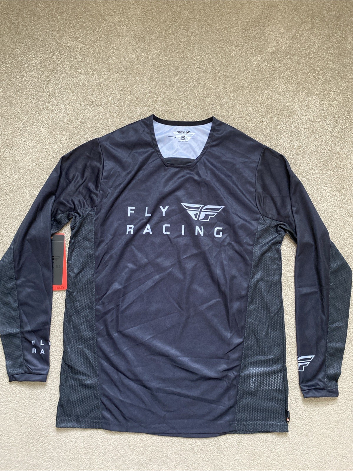 Men’s Fly Racing Size S Black Radium Long Sleeve Jersey NWT