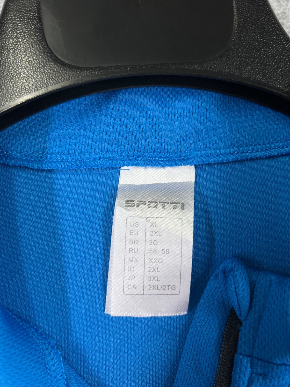 Spotti Shirt Mens Extra Large Blue 1/2 Zip Short Sleeve Polyester Pockets