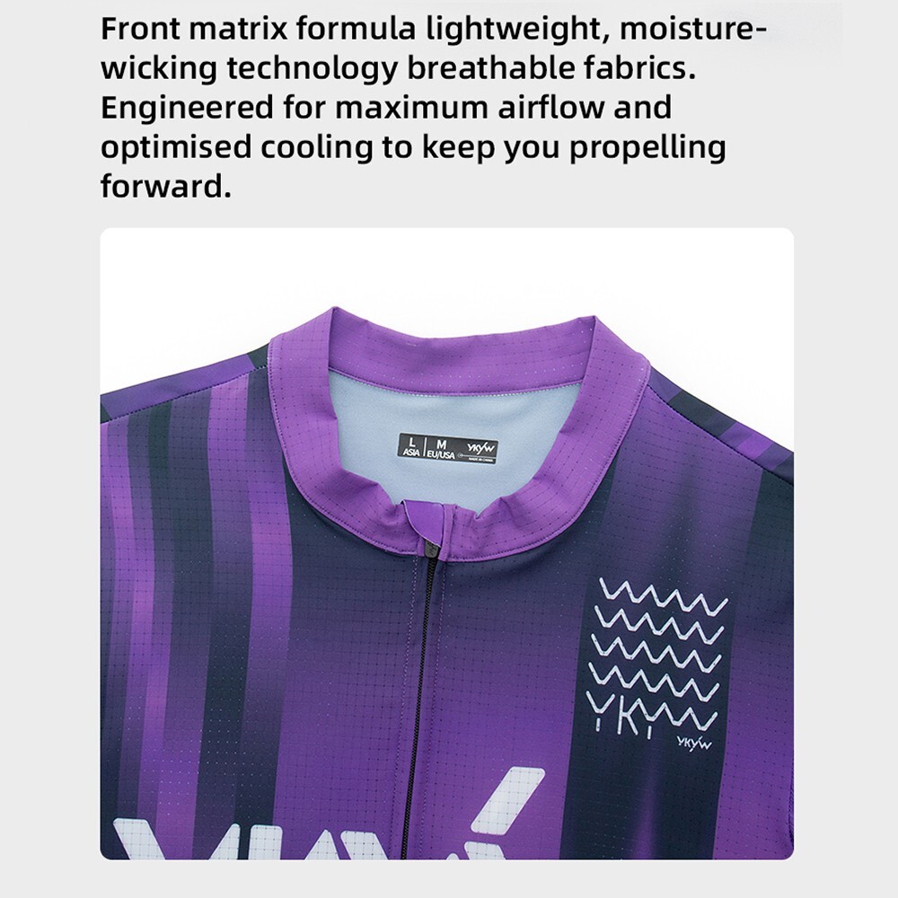 YKYWBIKE 2025 Men Summer Cycling Jersey Pro Team Bicycle Short Sleeve Purple