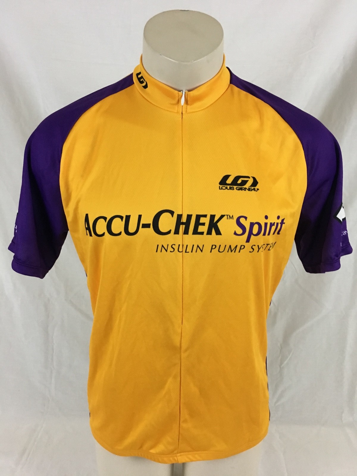 Accu-Check Spirit Yellow & Blue Cycling Short Sleeve Jersey Louis Garneau 2XL