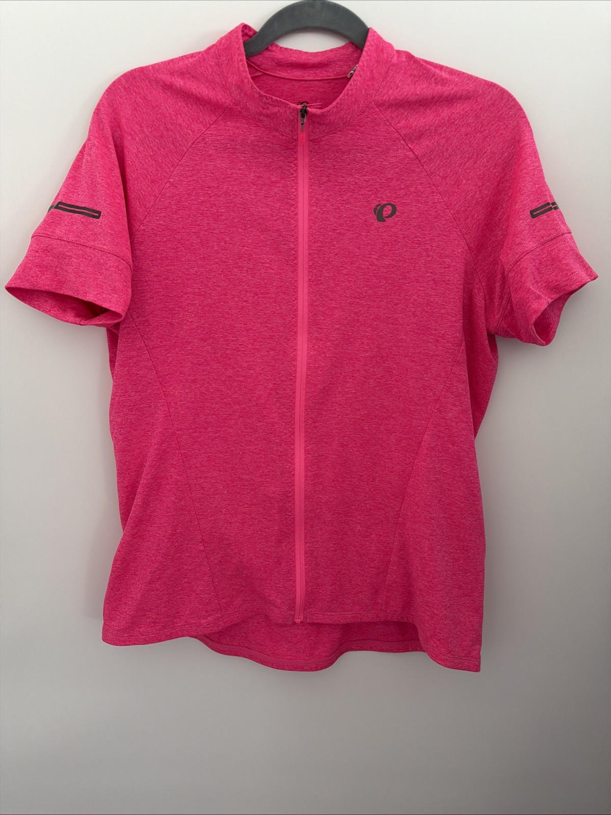 Pearl Izumi Full Zip Cyling Jersey Womens Sz XL Pink Short Sleeve Reflective EUC