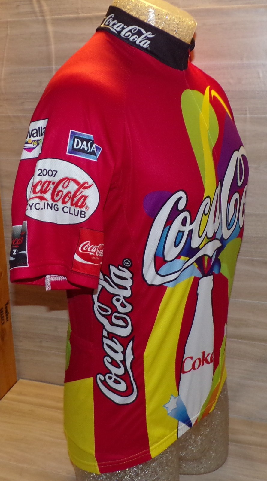 2007 COCA COLA CYCLING CLUB MEDIUM BIKE BYCYCLE JERSEY SHIRT .
