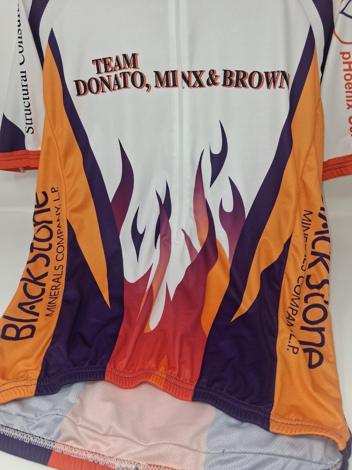VOmax Cycling Jersey Team Donato Minx & Brown Van London Medium White Orange