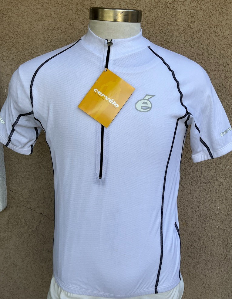 Cervélo 3/4 Zip Short Sleeve White Cycling Jersey Shirt Men’s Small * NWT