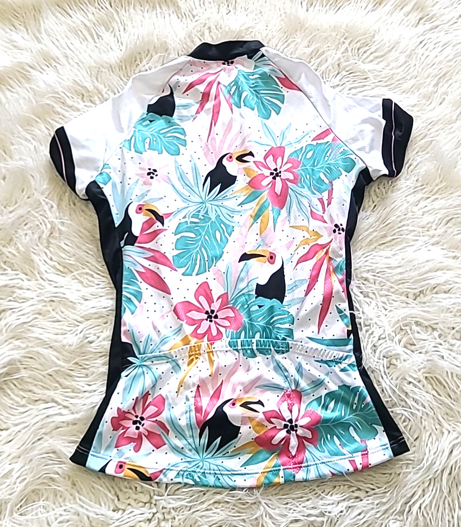 BDI Direct Womens S Tropical Toucan Cycling Jersey NWT Full Zip SS