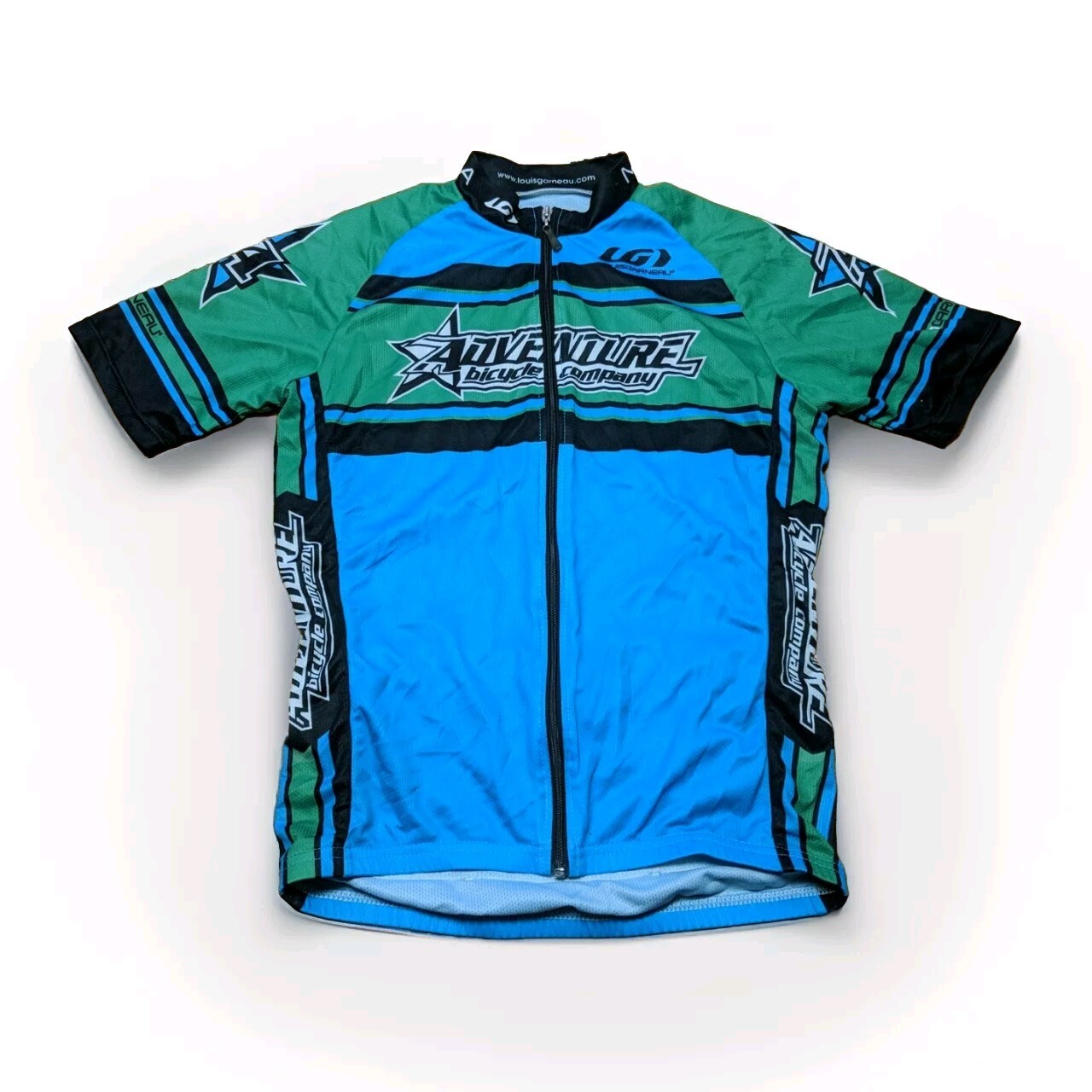 Adventure Bicycle Company Cycling Jersey Full Zip Short Sleeve Colorblock M/L