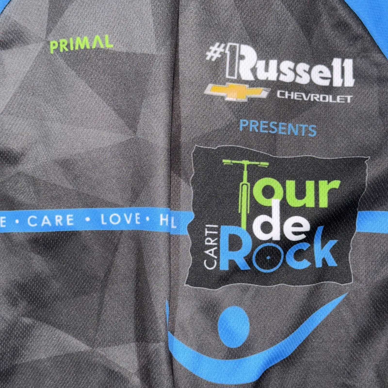 Primal Women’s Blue Black & Green Race Cut Jersey Size S Tour Da Rock Cycling