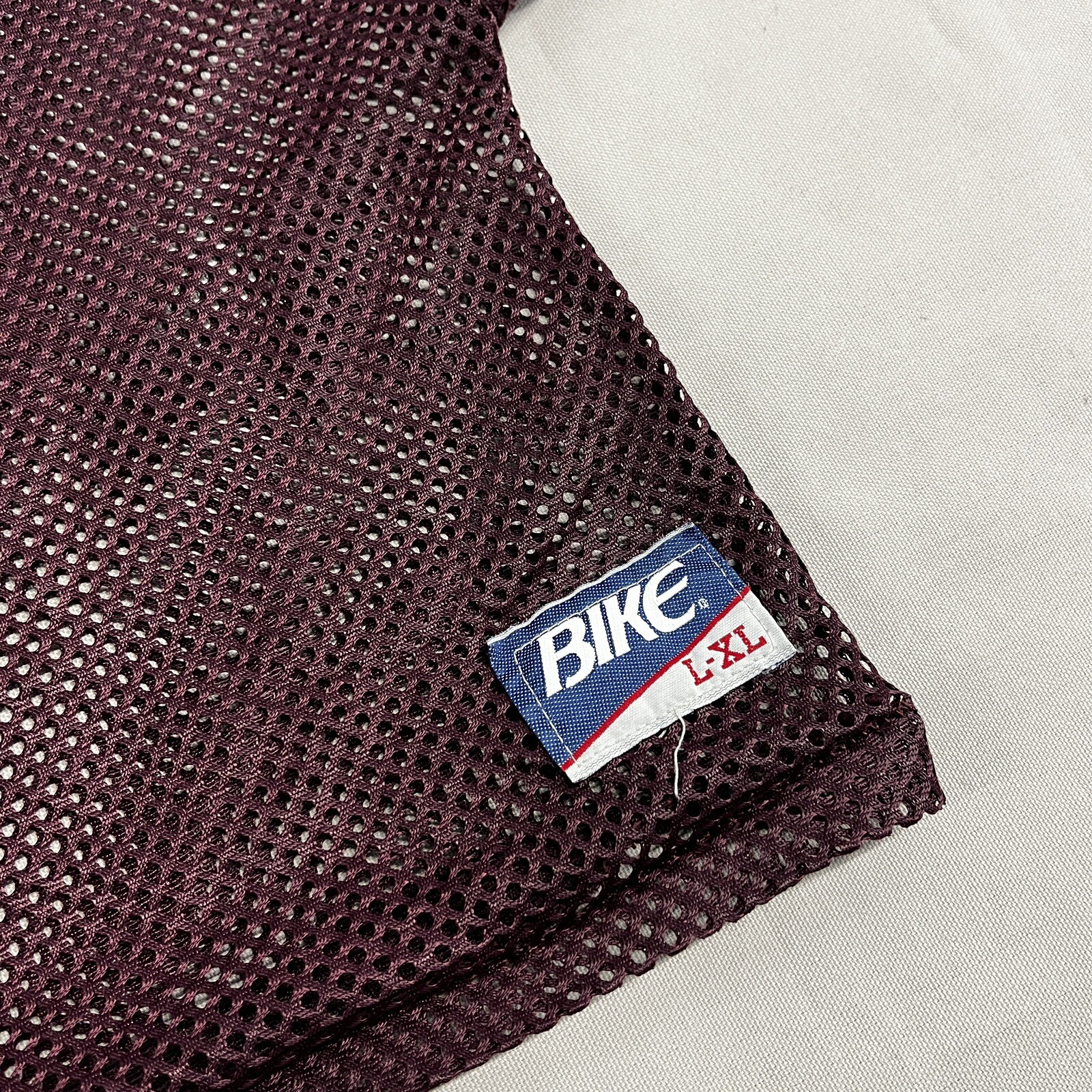 Vintage 90’s Bike Sports Jersey Maroon Net Fabric Sz L/XL