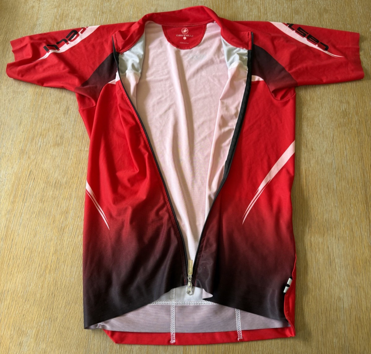 Castelli Rosso Corsa Body Paint Cycling Jersey Aero Race Fit Full Zip Men’s L