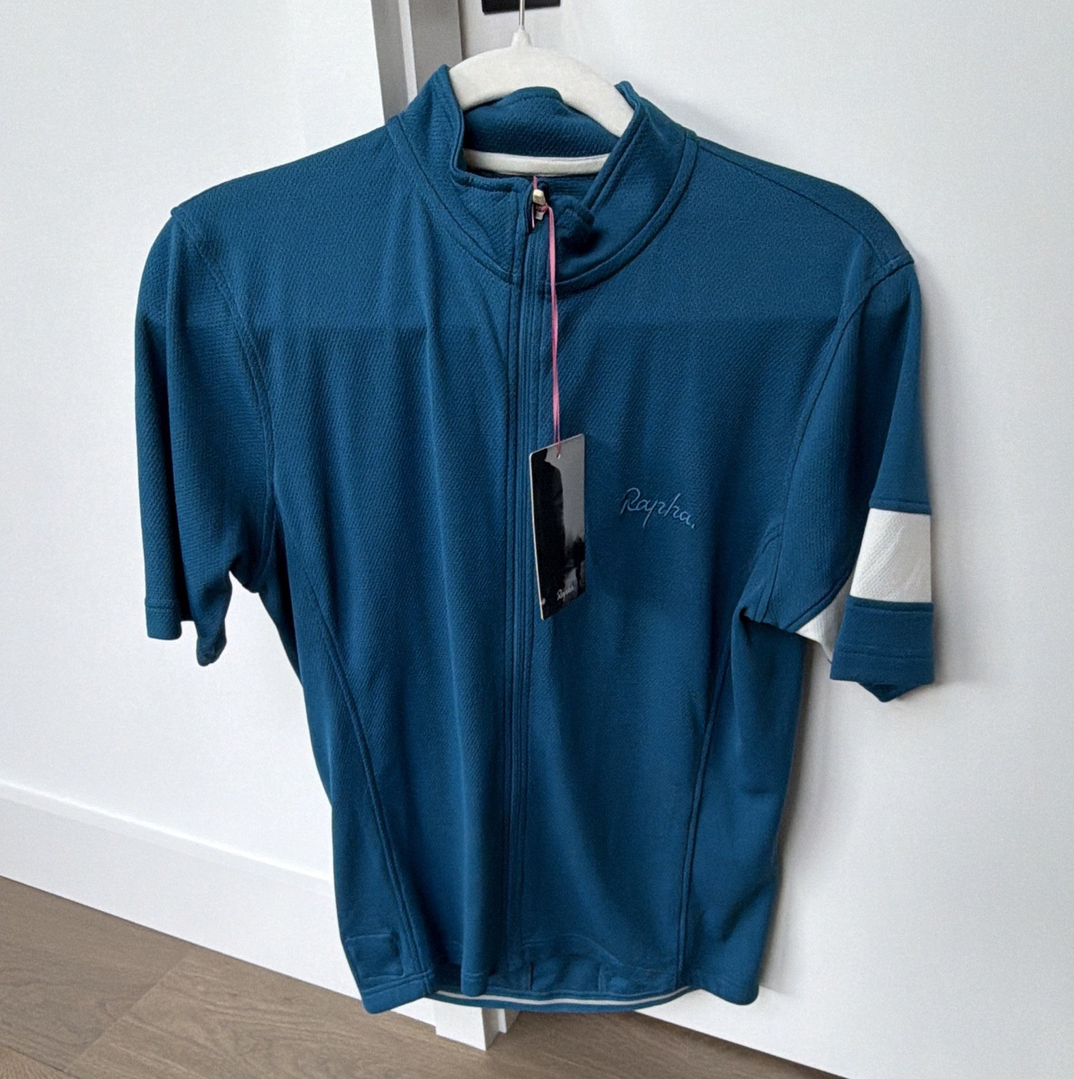 Rapha Lightweight Jersey Men’s L Blue Full Zip Pockets Cycling Short Sleeve