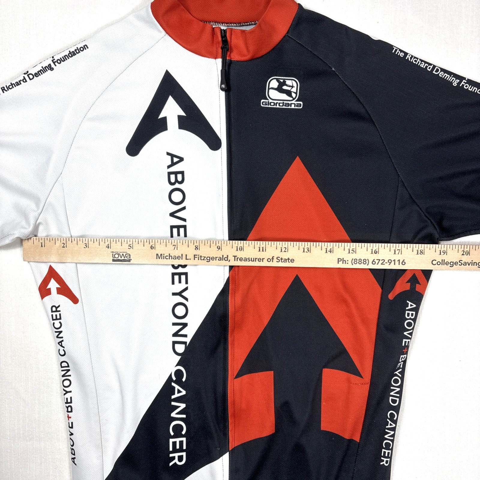 Giordana Men’s Medium Cycling Jersey Full Zip American Cancer Society Bicycle