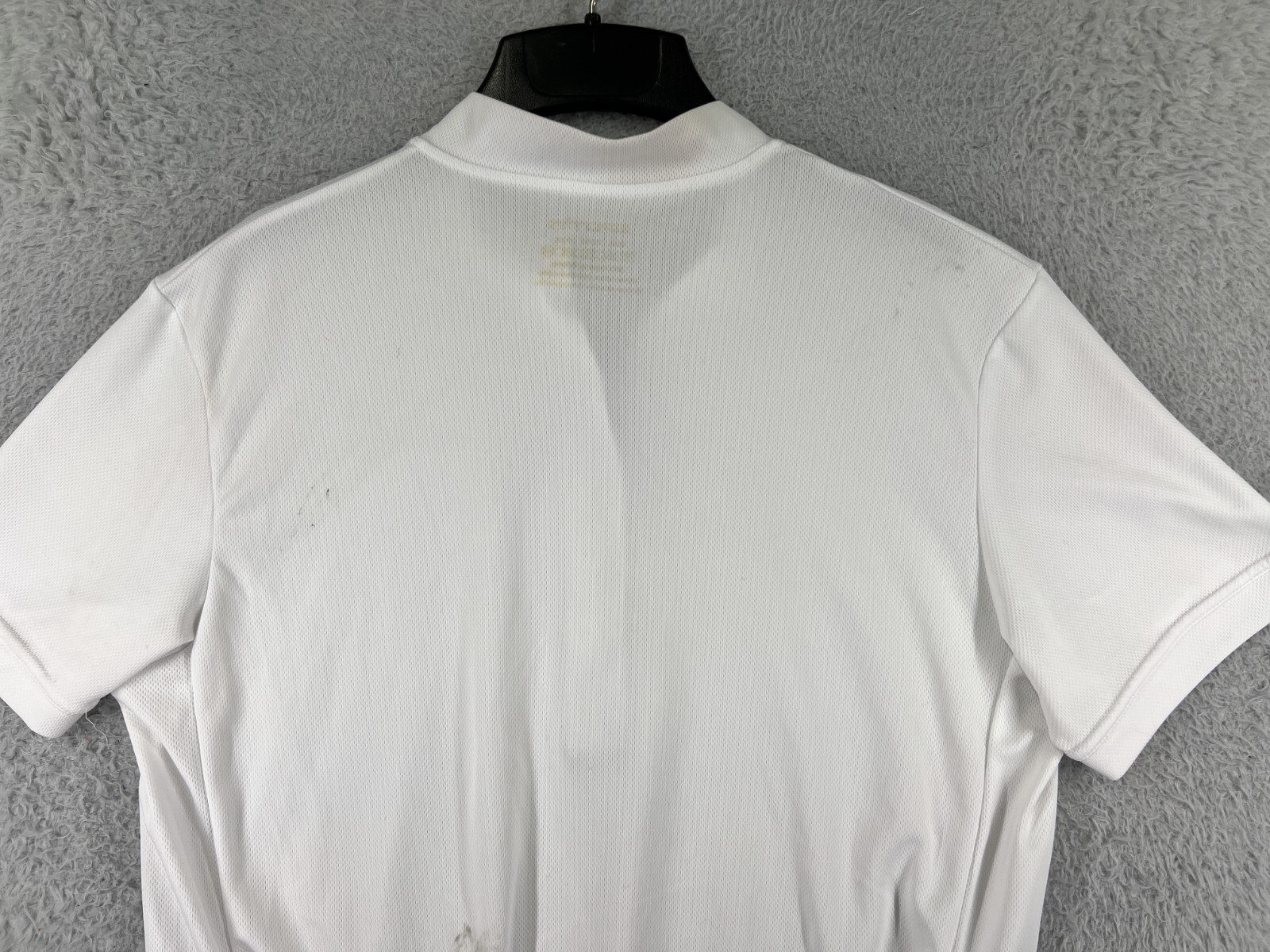 Spotti Shirt Mens Extra Large White 1/2 Zip Short Sleeve Polyester Pockets