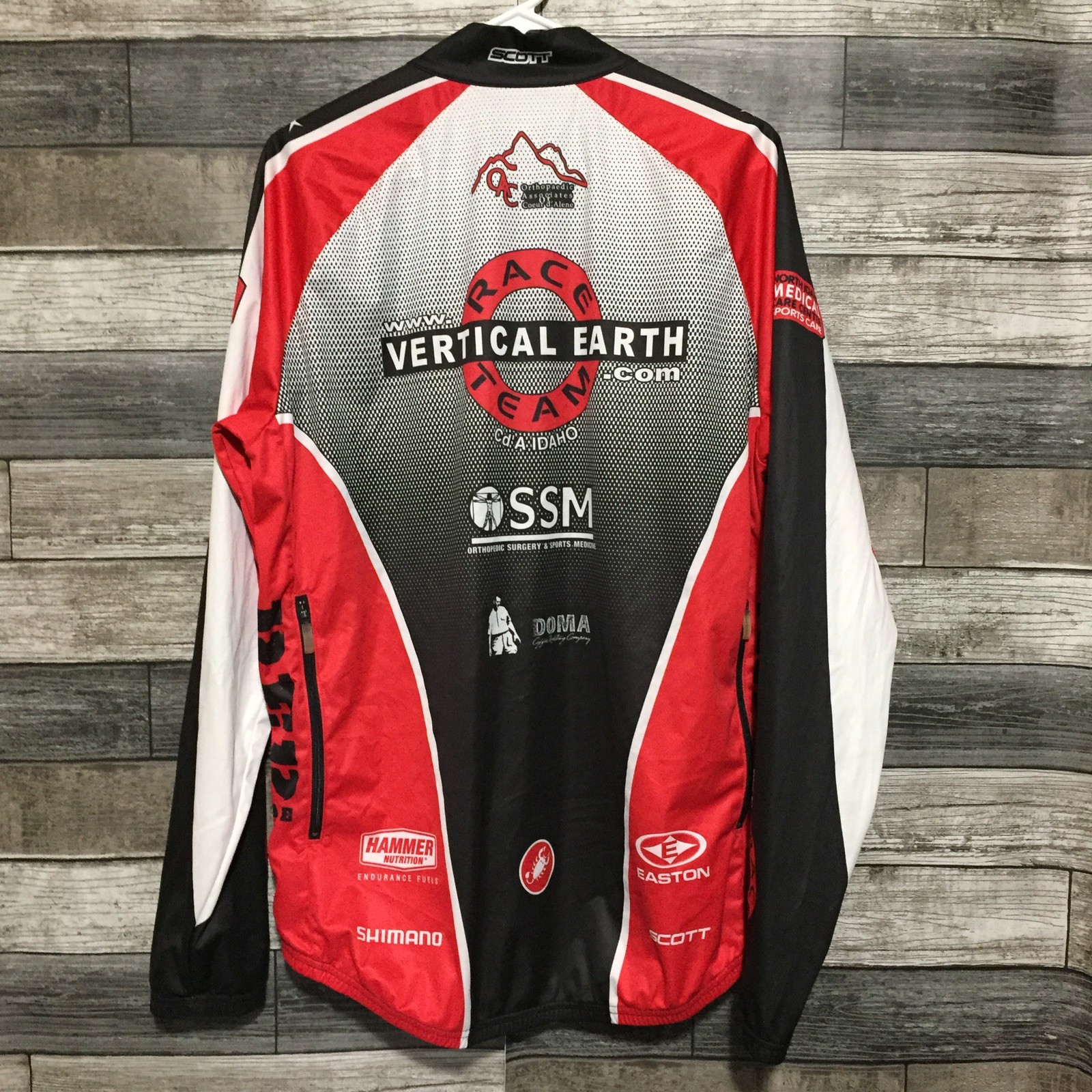 Castelli Cycling Top Full Zip Up Top Men’s XXL Black Red White Polyester