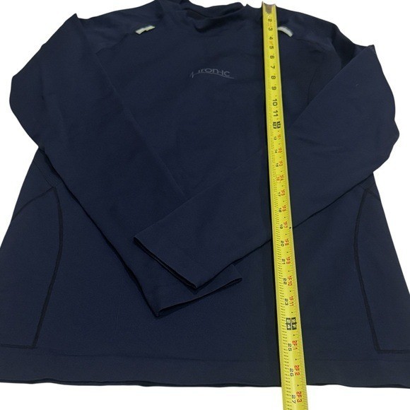 Iron-IC Navy Blue Reflector Long Sleeve Compression Cycling Undershirt Size XL