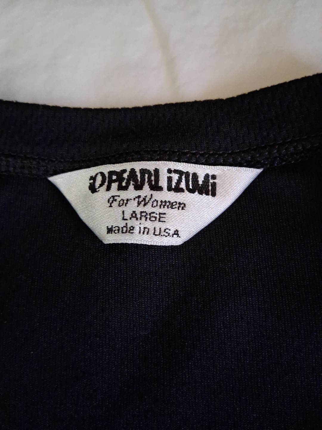 Pearl Izumi Cycling Shirt Women Large Black V-Neck Zip Pocket Long Sleeve EUC