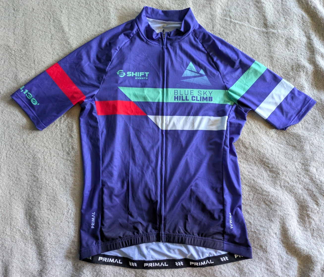 PRIMAL Cycling Jersey Mens Medium Race Cut Bicycle Blue