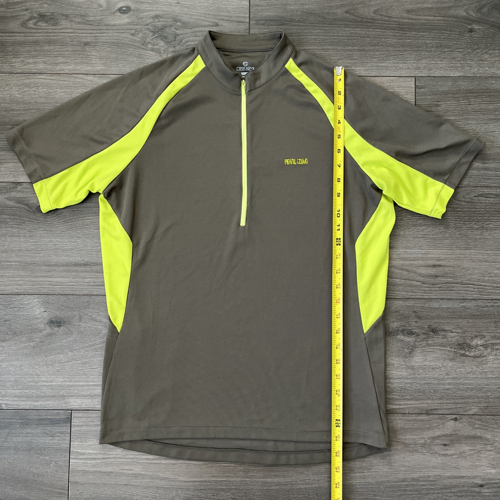 PEARL IZUMI Cycling Jersey Mens M 1/4 Zip Short Sleeve Brown Yellow