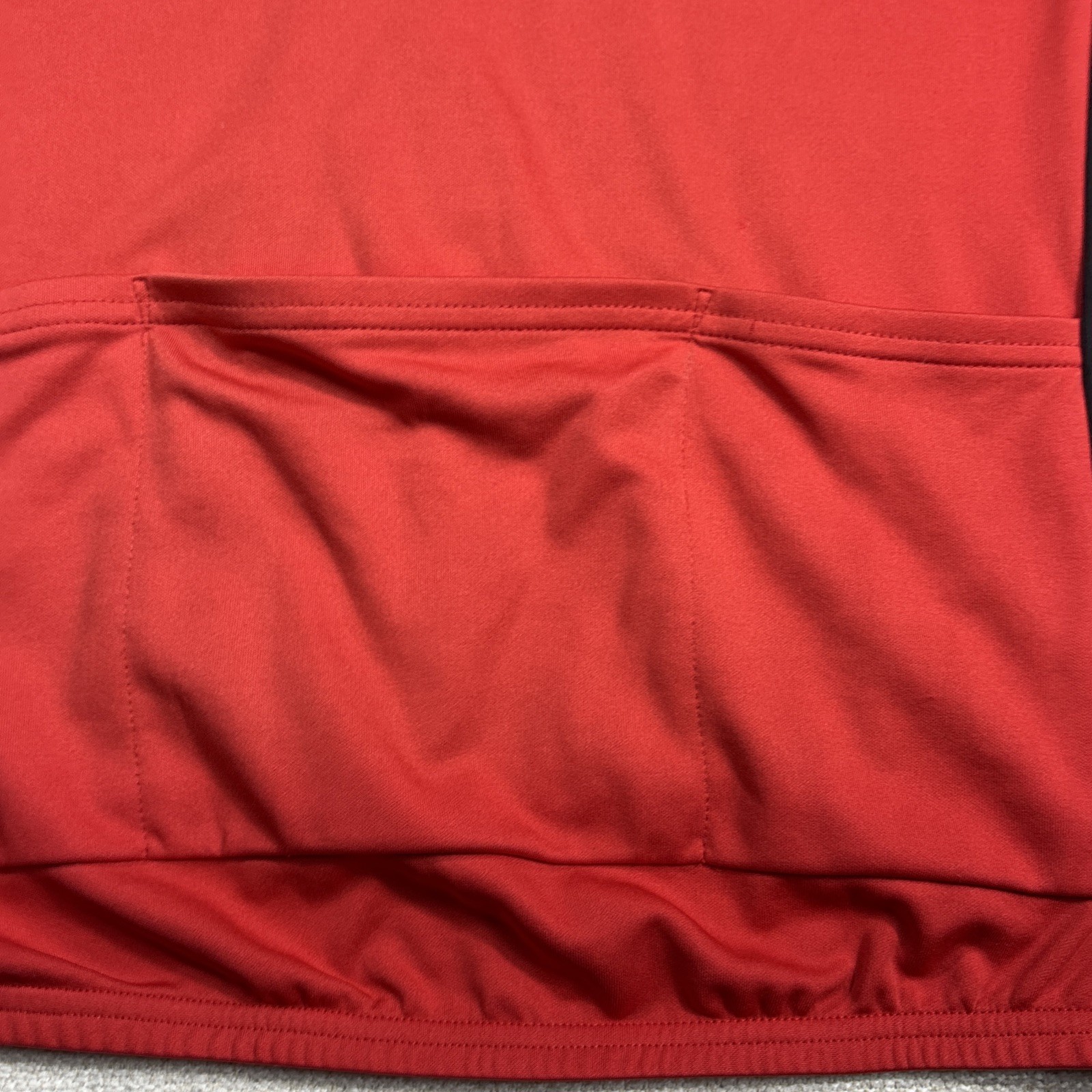 Hind Cycling Shirt Men XL Red Black Stretch 3/4 Front Zip Hydrator Wick Pockets