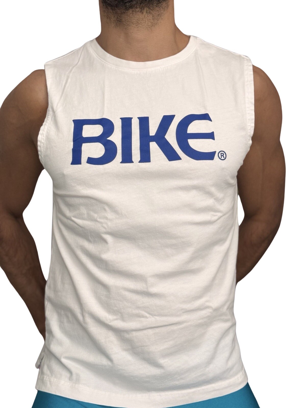 Bike Tan top Men Small White