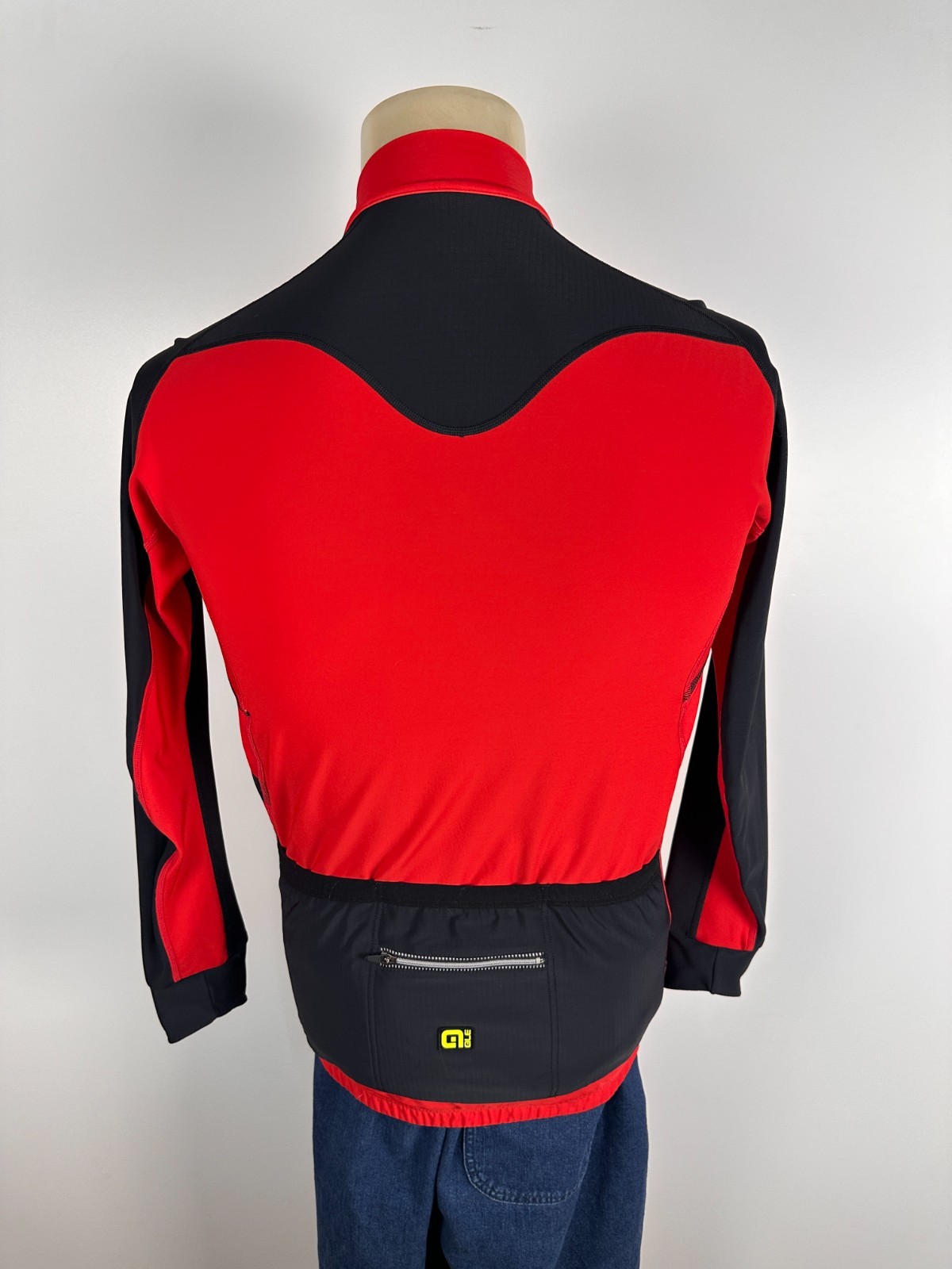 Ale PRR Cycling Long Sleeve Jesey Solid Mens Black Red Size L
